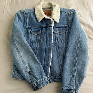 Levi's Blue Denim Jacket with Sherpa Collar